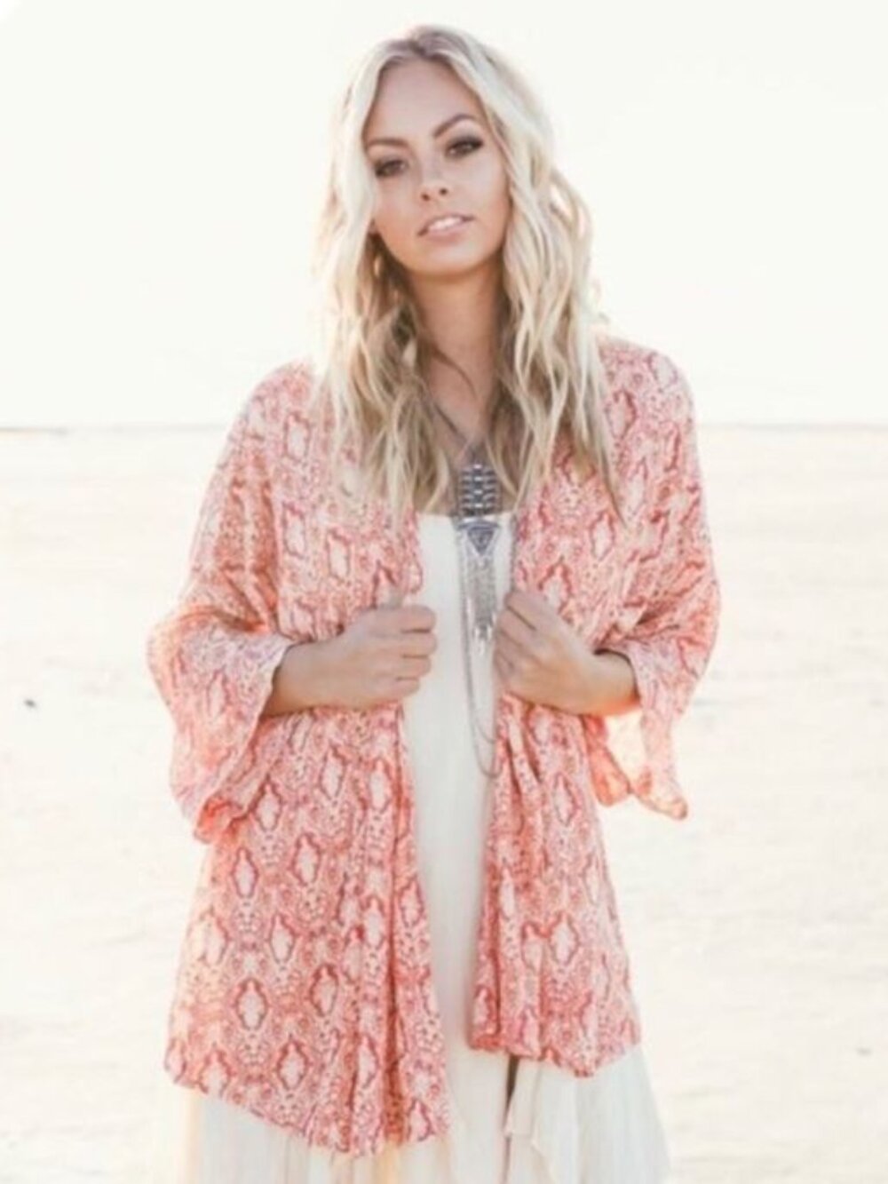 O'Neill Lightweight Kimono Top / Swim Cover Pinbk Paisley